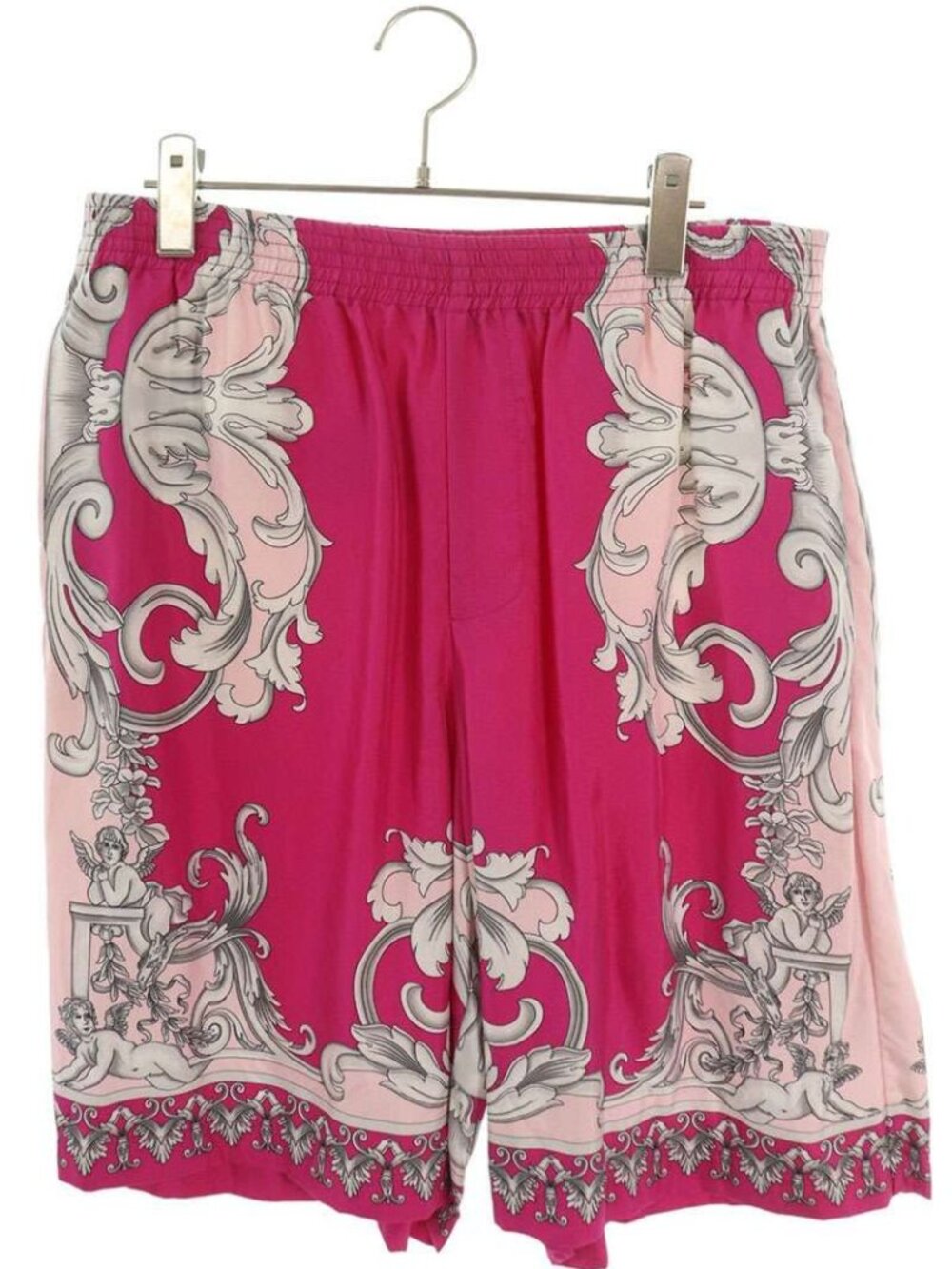 Versace Baroque Print Silk Shorts 48